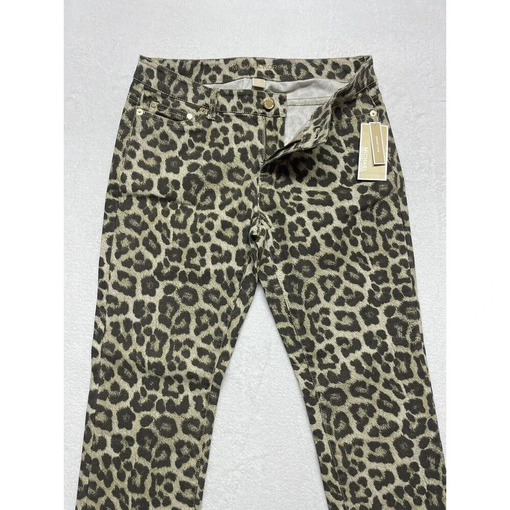 Michael Kors Leopard Print Super Stretch Skinny Jeans Women's Size 4